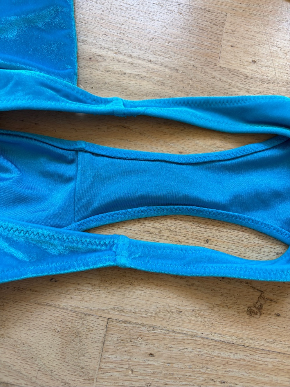 Triangl Turquoise Blue Velvet Bikini size small - Picture 6 of 7
